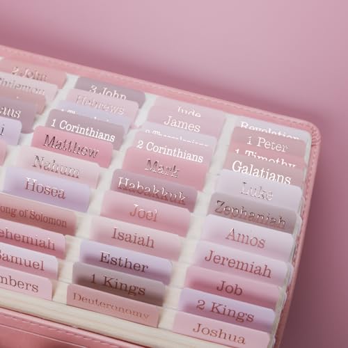 UPAFEXXI-Laminated Bible Tabs,Bible Tabs for Women and Men(Pink) - color: Pink