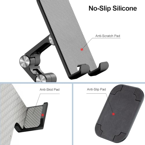 OCYCLONE Phone Stand for Desk, Foldable Cell Phone Stand Holder, Black - color: Black