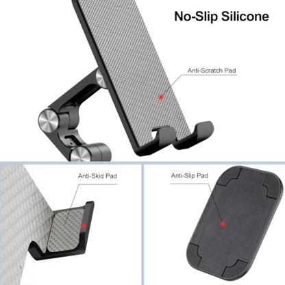 OCYCLONE Phone Stand for Desk, Foldable Cell Phone Stand Holder, Black - color: Black