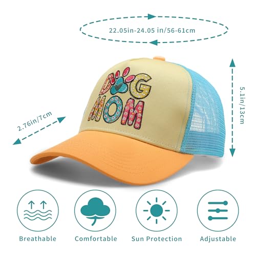 Embroidered Baseball Cap for Women - 2025 Trendy hat Adjustable Breathable Summer Beach Hat Christmas - color: Dog Mom