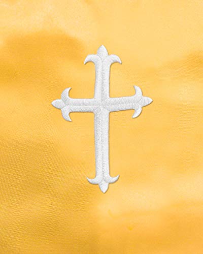 IvyRobes Unisex V Shape Solid-Colored Choir Stole with Cross - color: Gold