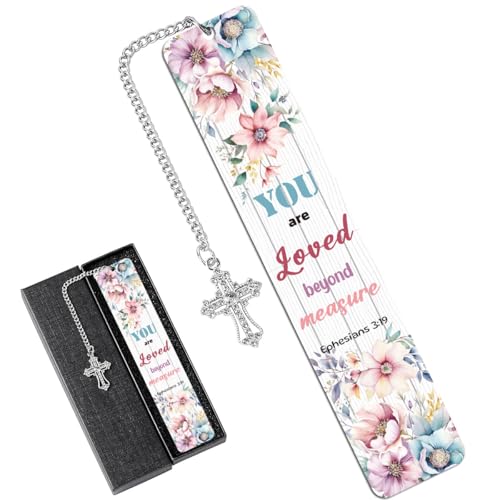 Metal Bible Verse Bookmarks Gifts, Christian Gifts for Women, Religious Motivational Book Marker for Friends Girl Sister Female Bookworms Book Club Religious Gift - style: YOU are Loved beyond meagure