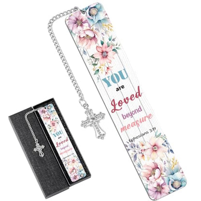 Metal Bible Verse Bookmarks Gifts, Christian Gifts for Women, Religious Motivational Book Marker for Friends Girl Sister Female Bookworms Book Club Religious Gift - style: YOU are Loved beyond meagure