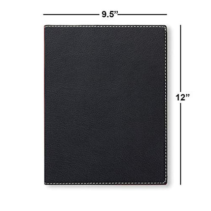 Large 9.5" X 12" Portfolio Notepad, Christian Cross, Personalized Engraving Included (Black with Silver) - color: Black With Silver Engraving, size: Large 9.5 X 12