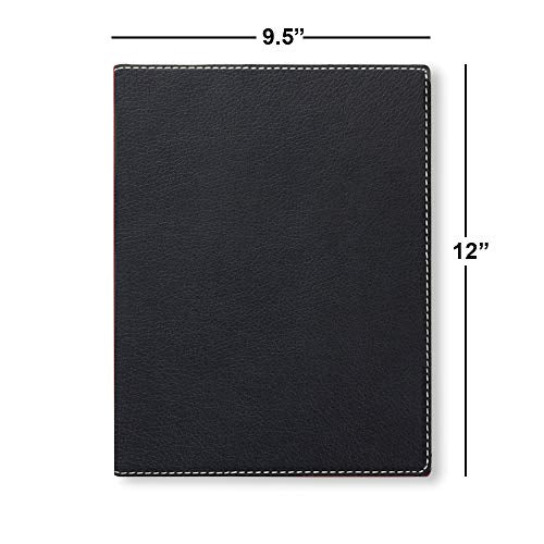 Large 9.5" X 12" Portfolio Notepad, Christian Cross, Personalized Engraving Included (Black with Silver) - color: Black With Silver Engraving, size: Large 9.5 X 12