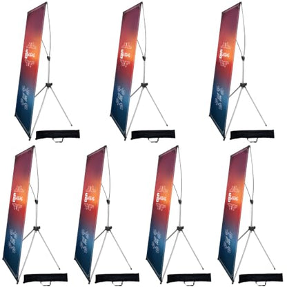 USCNC X Banner Stand Adjustable Fit Banner 23 x 63 to 32 x 78 Inch(STAND ONLY), Portable Travel Bag,Suitable for advertising, stores, exhibitions, restaurants, events, birthday parties, and other occasions (7 Pack) - size: 7 Pack