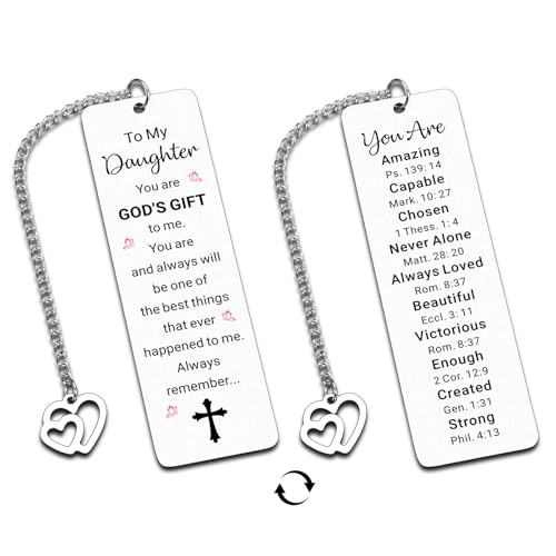 Daughter Gifts from Mom Dad, Inspirational Bookmarks for Girls Book Lovers