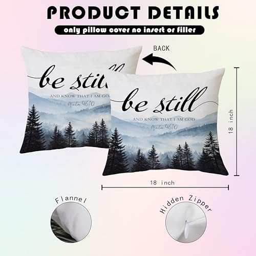 Christian Mountain Woods Decorative Pillow Covers 18x18Inch - color: Bible01