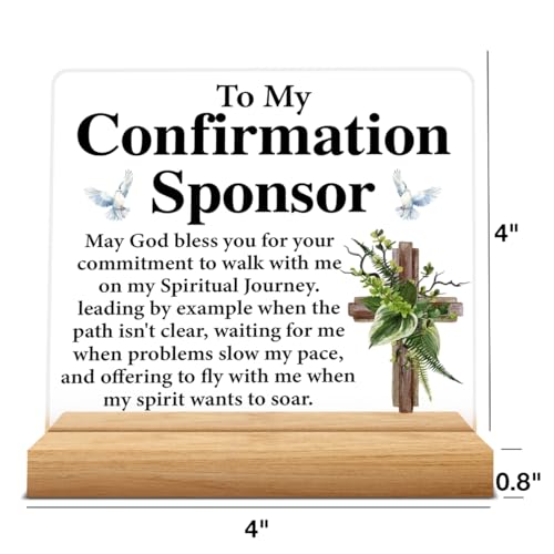 Confirmation Sponsor Gifts, Christian Baptism Acrylic Desk Sign - color: M60A09