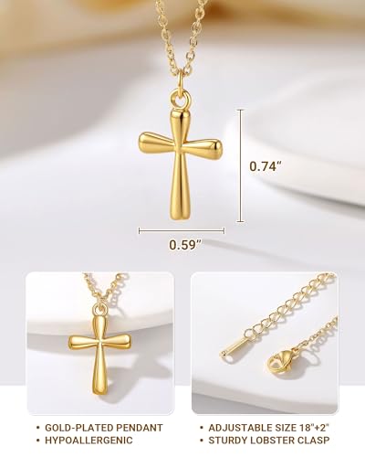 Cross Necklace for Granddaughter/Daughter/Niece, Baptism Christmas Confirmation Valentines Easter Birthday Gifts for Girls Teens - style: Granddaughter