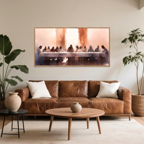 Aurlan The Last Supper Framed Canvas Wall Art 40x20 Inch - color: The Last Supper, size: 40"L x 20"W