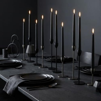 Leor & Lair Black Taper Candles, 40 Pack, 10 Inch Bulk Candlesticks - color: Black