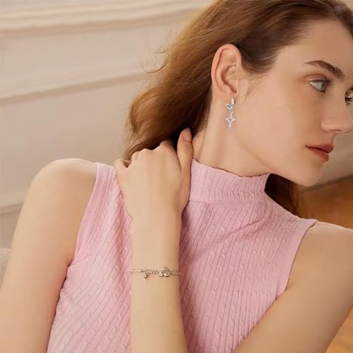 Minimalist Cross Hollow Star Dangle Drop Small Hoop Earrings Constellation Tiny Star Cartilage Huggie Earring Jewelry