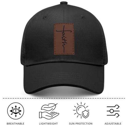 Christian Hats for Men Women Religious Gifts - color: Faith- Black Mesh