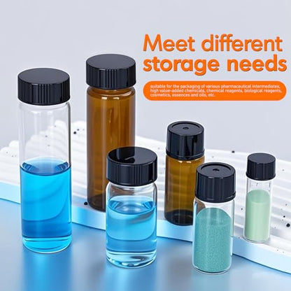 PEKYBIO 20 PCS 40ML Clear Liquid Sample Glass Vials with Screw Caps - size: 40 ml (20 pieces)