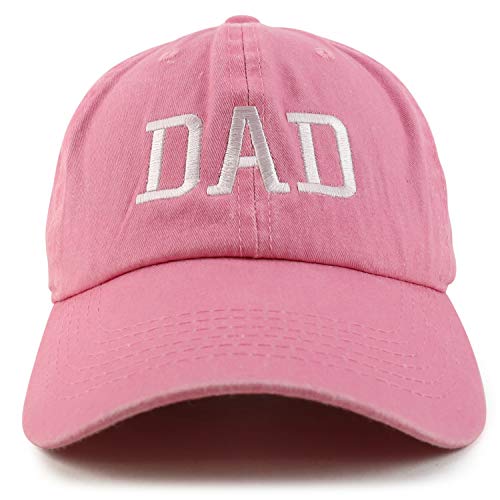 Trendy Apparel Shop Dad Embroidered Pigment Dyed Low Profile Cotton Cap - color: Pink