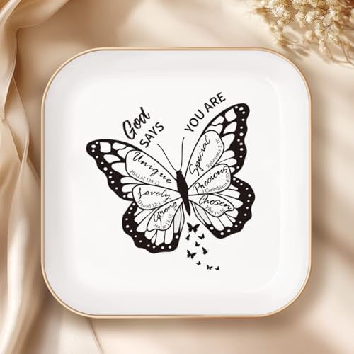 Christian Gifts for Women, Mom, Sister, Friends, Bible Verses JewelryTray - style: You Are-Butterfly