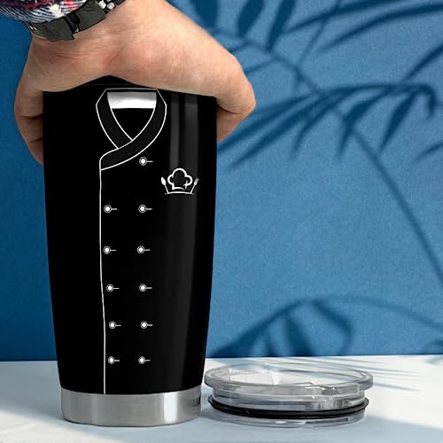 Gifts for Women Men Chef Tumbler 20oz Chef Stainless Steel Insulated Tumblers Coffee Travel Mug Cup Chefs Gifts for Birthday Christmas Cook Lovers Gift - color: Chef