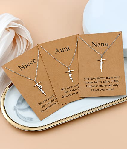 Lcherry Faith Cross Pendant Necklace for Women Religious Christian Jewelry Birthday Christmas Gifts for Women - style: 6-Nana