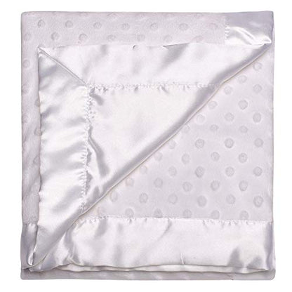 Baby Starters Textured Dot Blanket with Satin Trim, White 30" x 40" - color: White Dot