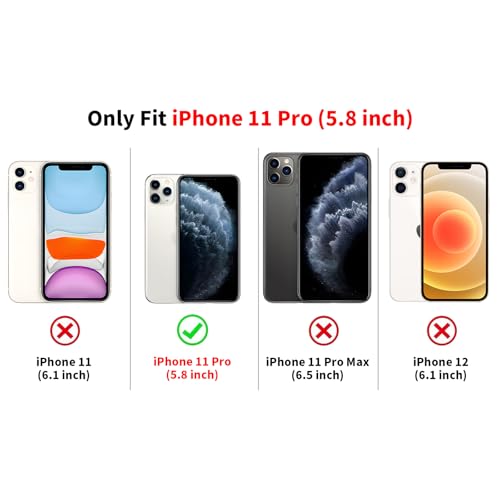 for iPhone 11 Pro 5.8'' Brown Cheetah Christian Phone Case - color: Red Cherry Leopard Collage, size: iPhone 11 Pro