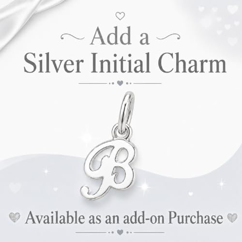 Baby Crystals Sterling Silver Cross Charm | White Pearl Baptism Bracelet - style: Sterling Silver Initial
