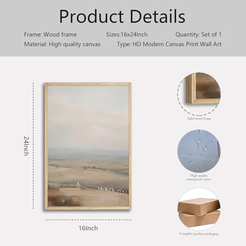 Jesus Wall Art 16x24 Inch – Spiritual Landscape Canvas Print with Light Wood Frame – Christian Jesus and Crowd Painting – Modern Biblical Poster for Living Room, Prayer Room, Church, Office – Religious Gift - color: Jesus and Crowd, size: 16"L x 24"W
