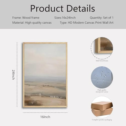 Jesus Wall Art 16x24 Inch – Spiritual Landscape Canvas Print with Light Wood Frame – Christian Jesus and Crowd Painting – Modern Biblical Poster for Living Room, Prayer Room, Church, Office – Religious Gift - color: Jesus and Crowd, size: 16"L x 24"W