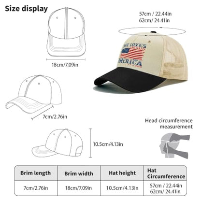 She Loves Jesus and America Too Hats for Womens Soft Washed Distressed Baseball - color: She Loves Jesus and America Toooff-white With Black Eaves3