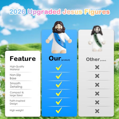 100PCS Little Jesus Figures, Mini Jesus Figurines in Bulk, Multicolor Tiny Jesus Set with Jesus Loves You Figures for Easter Egg Stuffers, Hide and Seek, Baptism, Faith Activities, Religious Gifts - size: 100PCS