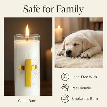 White Beeswax Candle, 2-Pack, Blessed Church & Prayer Candle - size: 1.8 x 5.9 inches