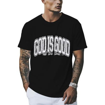 Christian Shirts for Men：Faith Cross Printed T-Shirts Christian Jesus Faith Shirts Holy Bible Tees - color: Black3, size: Large