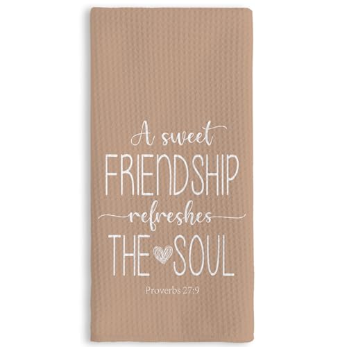 TNUW Christian Gifts Kitchen Towels 16x24In, Religious Friendship Gifts for Women, Hand Tea Towels for Kitchen Bathroom Decor (Light Brown Powder) - color: Light Brown Powder
