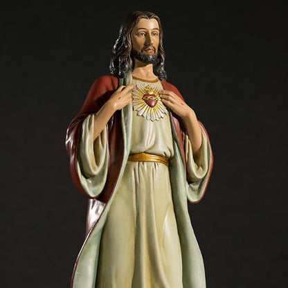 BC Catholic Sacred Heart of Jesus Statue, 24.5" H Large Jesus Christ Statue - size: 24.5 inches H