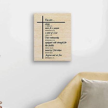 WODMIS Bible Verses Christian Wall Decor Framed Canvas Art - Scripture Religious Home Decorations for Living Room, Bedroom - Inspirational 11x14 Wall Art