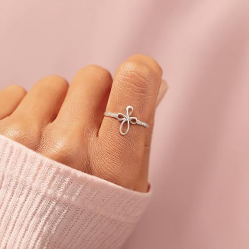 Sterling Silver Cross Ring for Women S925 Adjustable Ring Christian Pray Cross Thumb Rings With Inspirational Card Easter Gift, Confirmation Gifts,Baptism Gifts
