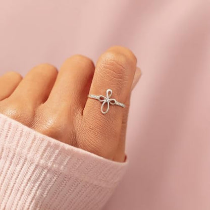 Sterling Silver Cross Ring for Women S925 Adjustable Ring Christian Pray Cross Thumb Rings With Inspirational Card Easter Gift, Confirmation Gifts,Baptism Gifts