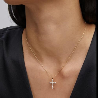 Kendra Scott Cross Crystal Pendant Necklace, Fashion Jewelry for Women - color: GOLD - WHITE CRYSTAL