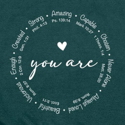 Christian Shirts for Women Jesus Faith Shirt You are Inspiration Tee - color: Green, size: Medium