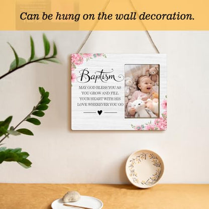 JioJio Chan Baptism Picture Frame Gifts for Boy and Girl,4x6 Picture Frame - color: pink