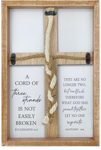 A Cord of Three Strands Wedding Ceremony Sign 15x10 Inc Natural - color: Wood, size: 15X10Inches