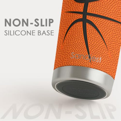 SANDJEST Basketball Tumbler 20oz Stainless Steel Insulated, Travel Coffee Cup, Sport Tumblers Gifts for Basketball Lovers, Men Women, Coach, Birthday, Christmas - color: Basketball