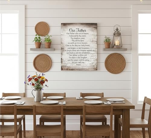 YOXORDQ Our Father Prayer Canvas Wall Art-Canvas Wrapping 12x16in - color: Our father, size: 16"L x 12"W