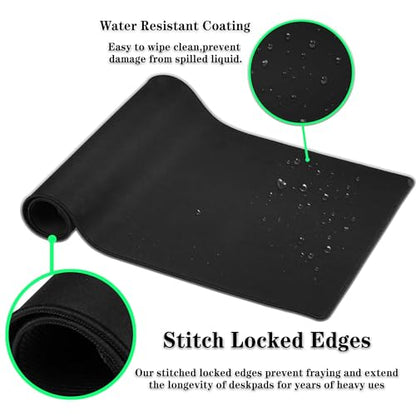 Mouse Pad Computer Desk Accessories Office Pad, Big Mouse Pads Desktop Mat, XXL Mouse Pad Gaming Non-Slip Rubber Base Waterproof with Stitched Edges, 35.4" X 15.7" for Work/Game/Office/Home - color: Galaxy