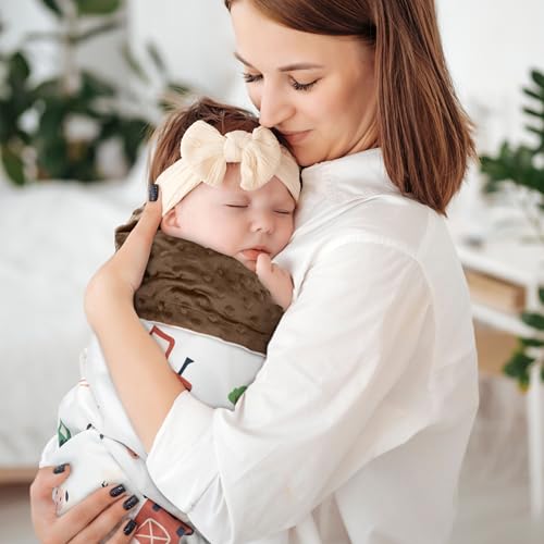 Fleece Baby Blankets for Girls & Boys, Infant Toddler Blanket - color: Chocolate Farm Animals
