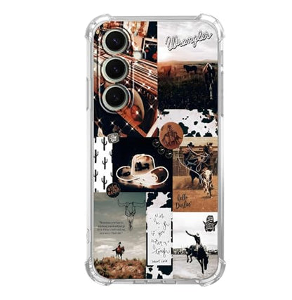 Western Cowboy Aesthetic Collage Case for Samsung Galaxy S26 Plus,Spirit of The West,Trendy Cool Soft TPU Bumper Cover for Samsung Galaxy S26 Plus - color: Cowboy