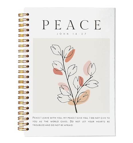 VNWEK Bible Christian Notebook Journal - Christian Notebook for Women, Christian Journals for Writing Women, Boho Notebook, Notebook Spiral Bound with, John 14 27 Writing Pads - color: 20-XZ-bible-notebook