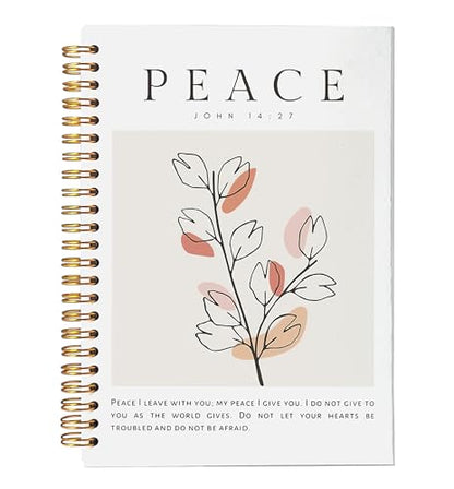 VNWEK Bible Christian Notebook Journal - Christian Notebook for Women, Christian Journals for Writing Women, Boho Notebook, Notebook Spiral Bound with, John 14 27 Writing Pads - color: 20-XZ-bible-notebook