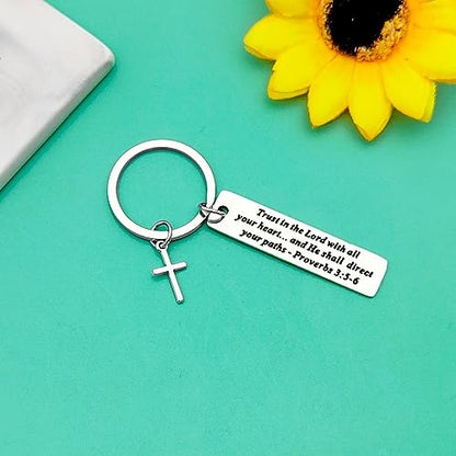 Bible Verse Gift for Women Men Christian Keychain Gift Inspirational Keychain Gift Confirmation Baptism Gift