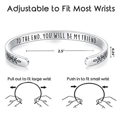 TONY & SANDY Cuff Bracelets for Women Teen Girls Best Friend Sister Mom Daughter Granddaughter Easter Birthday Mother's Day Christmas Stocking Stuffers for Teen Girls Women Jewelry - style: 0 - Friend Gifts - to the end, you will be my friend